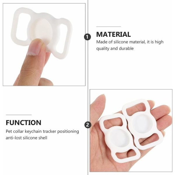 MODOU - 2-delat case kompatibelt för Apple AirTag Hund katthalsband - Silikon Anti-Scratch Anti-Scratch Case Hållare Cover för AirTag Hållare Tillbehör