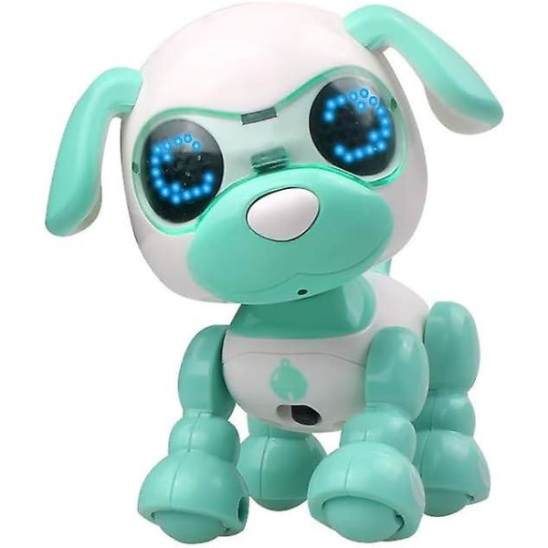 Electronic Pet Dog Interactive Puppy - Uinteractive Smart Puppy Robot Smart Led-valp svarar på beröring, promenader, sjunger och roliga aktiviteter (grön)