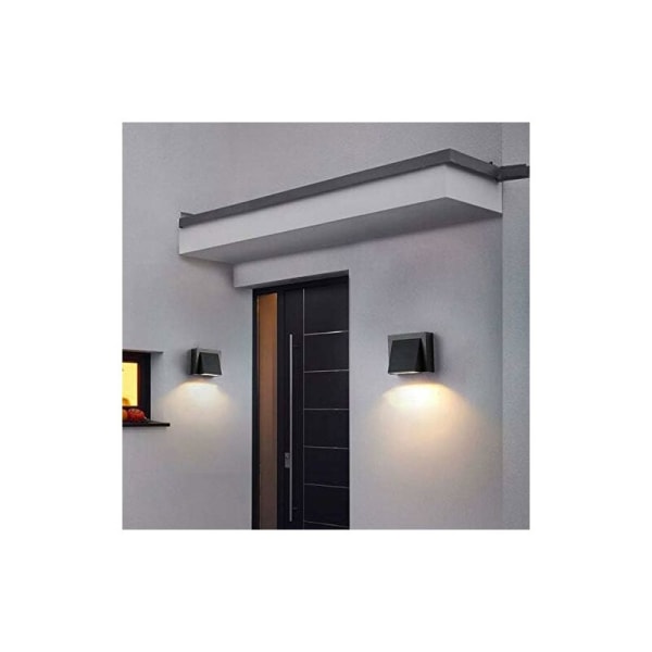 LED vattentät / utomhus vägglampa IP65 vattentät modern enkel svart enkel strålkastare (varmvit)