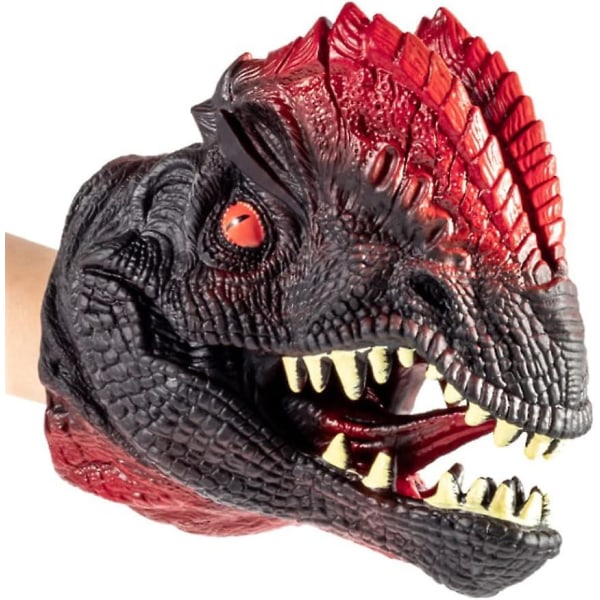 Dinosaur Hånddukker Leke - Realistisk Myk Gummi Dino Head Hanske Leke Gave For Barn Gutter Jenter Dilophosaurus