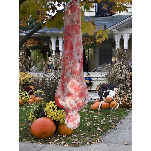 Hampa rep Spindelnät Död kropp falska rekvisita Fruktansvärda och utomhusfester inomhus Halloween Skrämmande uppblåsbar dummyutan uppblåsare
