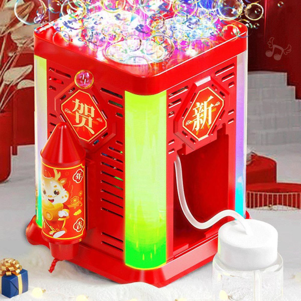 Multi-hul stor størrelse fyrværkeri boblemaskine LED farverigt vokabelt bobleblæser legetøj til udendørs (30 huller)