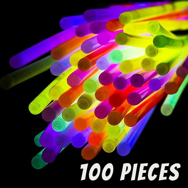 Glow Stick-armband (rör med 100 olika) Glow In The Dark Sticks, lyser upp festfavoriter. Neon Glow Armband Och Glow Halsband med kopplingar. Gl