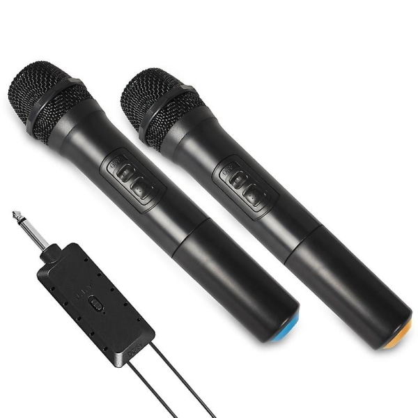 2 delar trådlös mikrofon, universal trådlös VHF-mikrofon med mottagare/antenn Professionell sångdynamisk mikrofon för karaok, möten.
