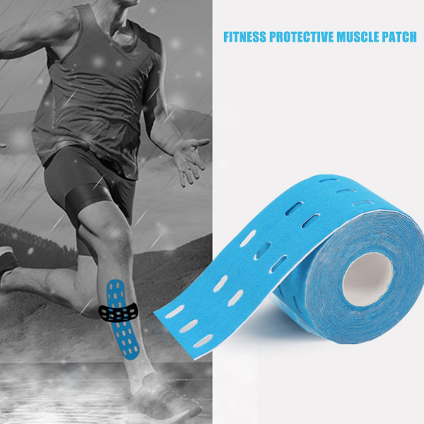 Kinesiologi Sport elastisk tejp som ger stöd ökar rörligheten Klistermärke Lämplig för armbågsaxel handleder (blå)