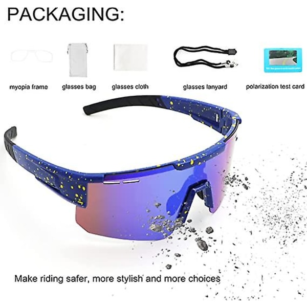 Polariserade sportsolglasögon för män och kvinnor, Z87 färgglada glasögon för utomhusbruk, baseboll, cykling, löpning, fiske, golf