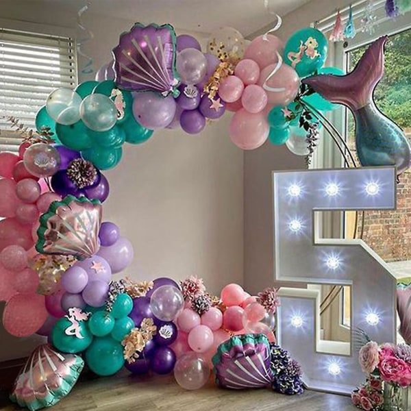 Merenneito-aiheinen syntymäpäiväjuhlien koristelu ilmapallokuoren set