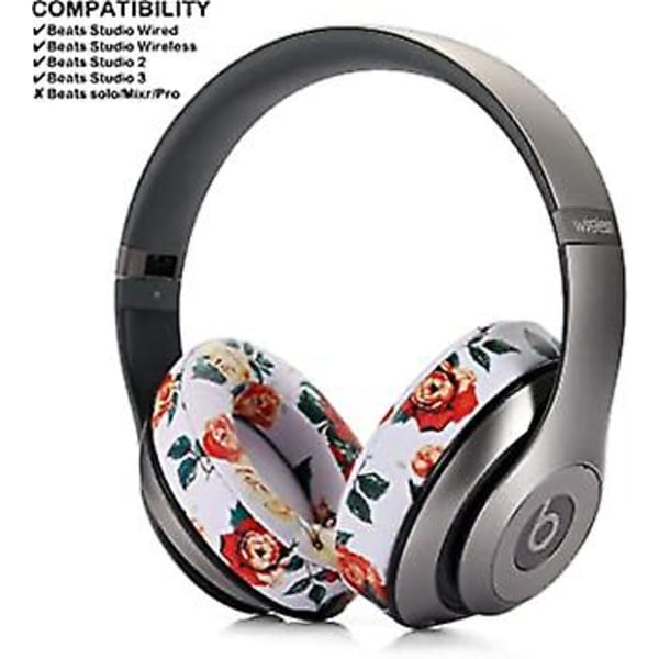 blommigt vitt) Cover för öronkuddar kompatibelt med Beats Studio 2.0  trådlöst/kabelanslutet och Studio 3.0 Over Ear-hörlurar endast av Dr.dre-1  P 81d9 | Fyndiq
