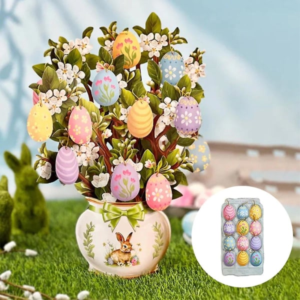 Easter Egg Tree lykønskningskort til skrivebordet Stilfuldt personligt papirkort til stuen hjemme（kort)
