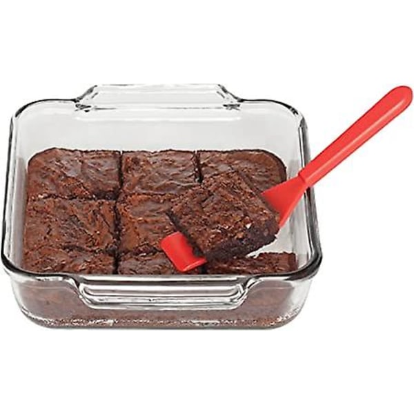 2 st Mini Brownie Serverspatel, 8 tum x 1,5 tum, Värmebeständig Flexibel Icke-klibbig Silikon, Röd