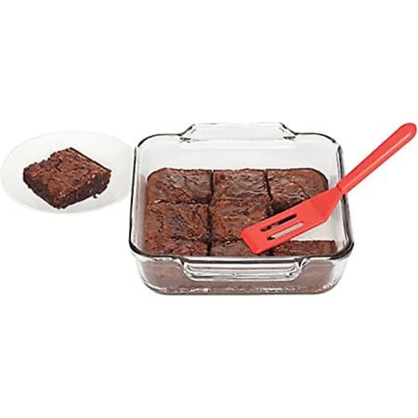 2 st Mini Brownie Serverspatel, 8 tum x 1,5 tum, Värmebeständig Flexibel Icke-klibbig Silikon, Röd