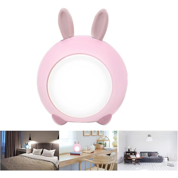 Söpö Bunny Kids -yövalo, LED Touch -yölamppu USB ladattavalla makuuhuoneeseen