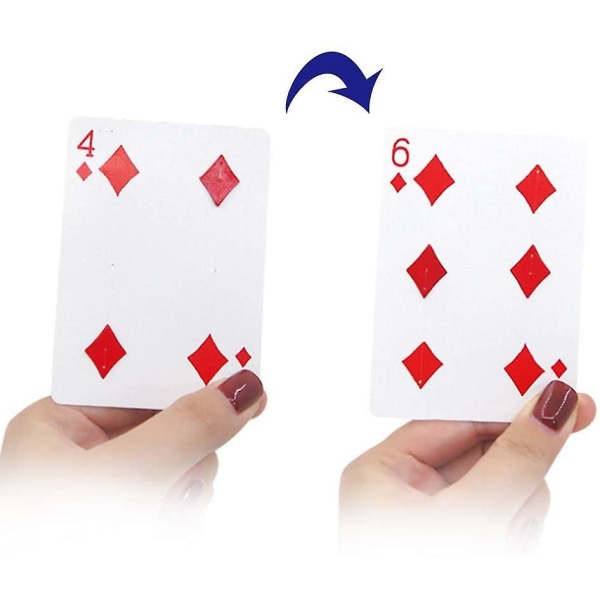 Ouermama Fantastisk endringspunkt 4 til 6 ved å riste hånd med svært kort tid Poker-magietriks Gimmick Illusion Magiske rekvisitter (videoopplæringen inkluderer
