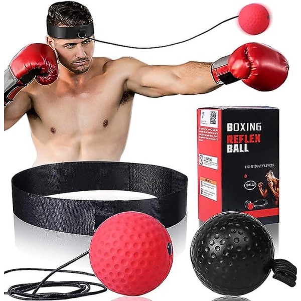 Boksetreningsball, bokseball med pannebånd, fartstrening egnet for voksne/barn Beste bokseutstyr for trening（B）