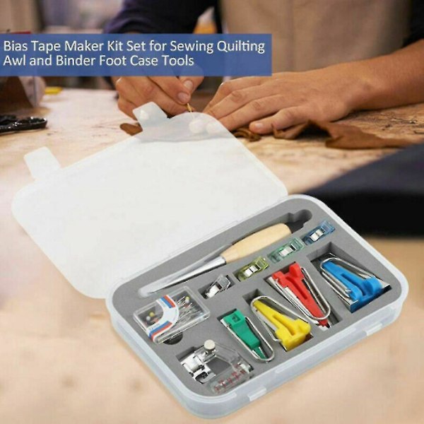 Bias Tape Maker Kit Sæt Symaskine Hæmming Device Gør det selv syværktøj