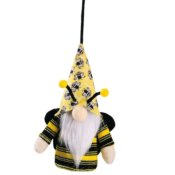 Gnome Doll Bee Mönster Randigt Element Lysande Mjukt Dekorativt Hängrep Bee Festival Ansiktslös docka Hänge Hemförsörjning