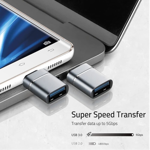 USB C - USB sovitin, 2 pakkaus USB-C - USB 3.0 -sovitin, thunderbolt 3 - naaras USB- USB Otg Macbook Pro 2020 Macbook Air 2020 Dell Xps ja muut T