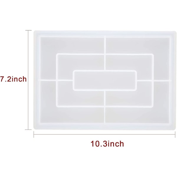 Silikonbakke Harpiksform, Stor Rektangulær Rullebakkeform Med Kant Til Hjemmedekor, Epoxyharpiks, DIY Smykkeholder, Frugt Snackbakke