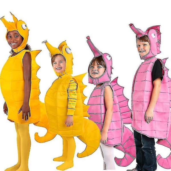 Piger Pink Søhest Halloween kostume Barn Småbørn Drenge Gul Hippocampus kostume til børn (S 70cm-90cm, Pink Kids)