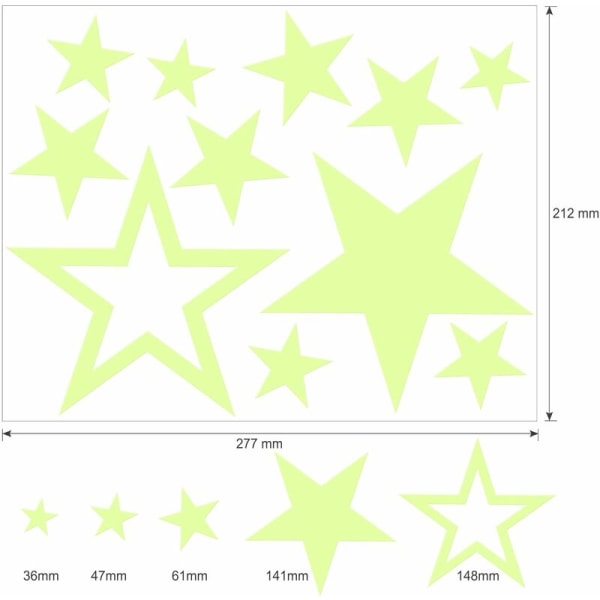 MINKUROW väggdekaler självlysande klistermärken 435 delar självlysande stjärnor prickar månen väggklistermärken DIY väggklistermärken för sovrum pojkar flickor barnrum