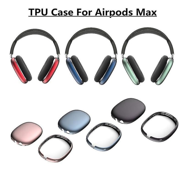 Kompatibel med Airpods Max Case Cover Protective Ear Cup Covers - Krystallklart sølv（sølv)
