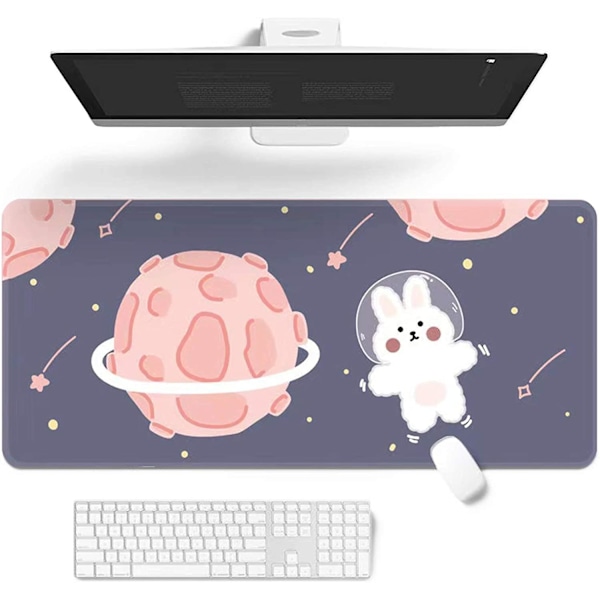 Mouse Pad Cartoons Cute Keyboard Pad 32" X 12"extended Desk Mat Large Gaming Mousepad With Non-slip Rubber Base Durable Stitched Edges Waterpro