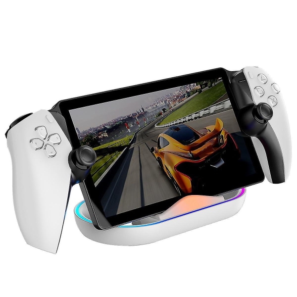 Til PS Portal-opladningsstander, ladestation til Playstation Portal-fjernafspiller med RGB-lys, til PS-portaltilbehør