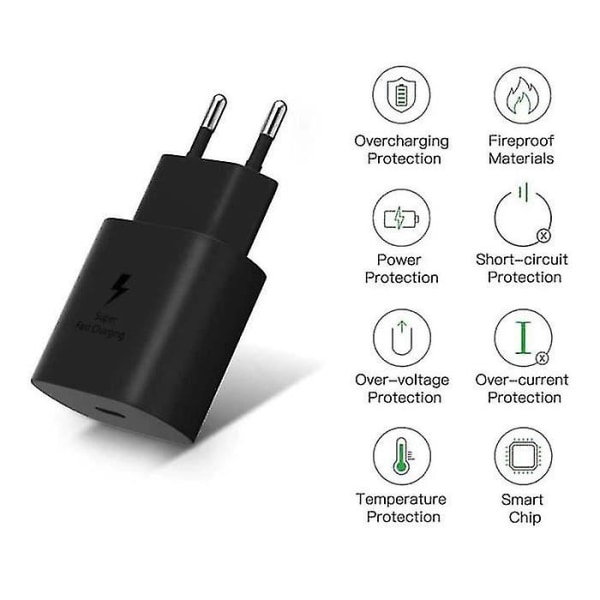 25W power med USB-C typ C laddningskabel för Samsung Galaxy Note 9 6,4"-Samsung Galax