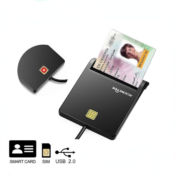 Smartkortleser Cac ID-kort Sim Telefonkort Chip ID-kortleser