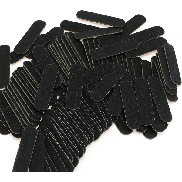 100 st nagelfil, professionella nagelfilar, dubbelsidig 180/240 kornbräda 5*1,3 cm (svart)