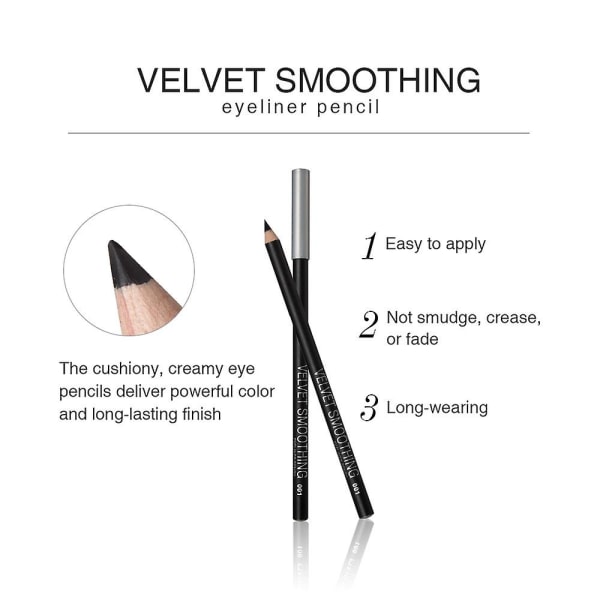 12 stk/sett Eyeliner blyantsett, naturlig øyenbrynblyant, lett å fargelegge, langvarig, vanntett matt sminke Eye liner blyanter for kvinner