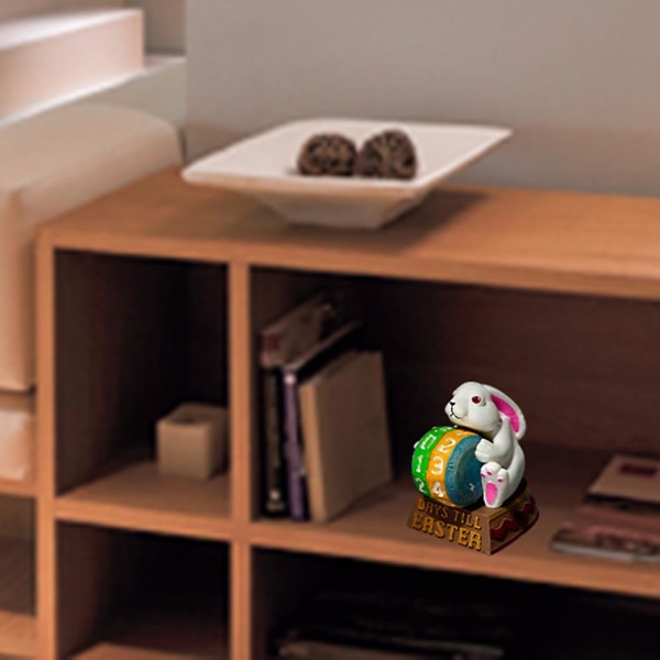 Tegneserie-nedtelling påskehare-kalender Fasjonabel skrivebordsdekorasjon for leilighetshjem (kaniner)