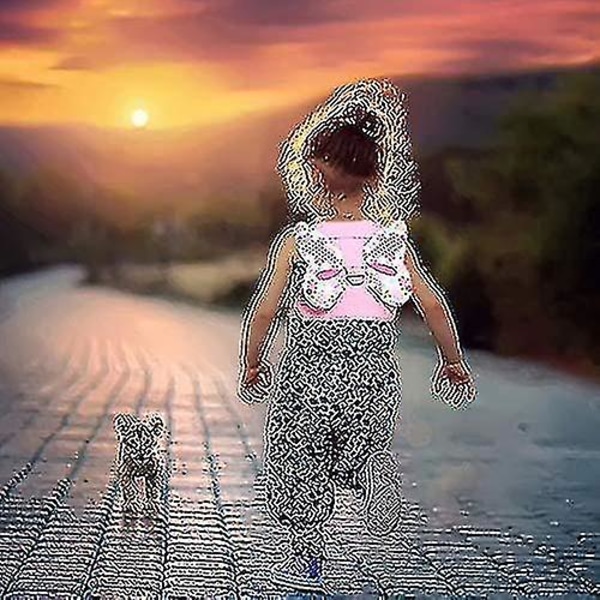 Småbørns snor + Anti-tabt håndledsled Børn Børn Sikkerhedssele Børn Walking Armbånd Assistent Bælte til pige Pink Tapestry (sommerfugl)