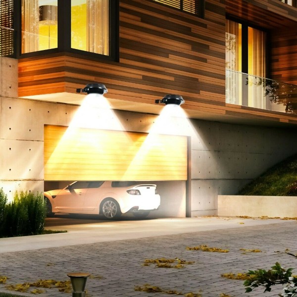 2kpl Ulkoseinä-aita Puutarhakiinnikkeet Seinään Solar Power Led Kouru Light White
