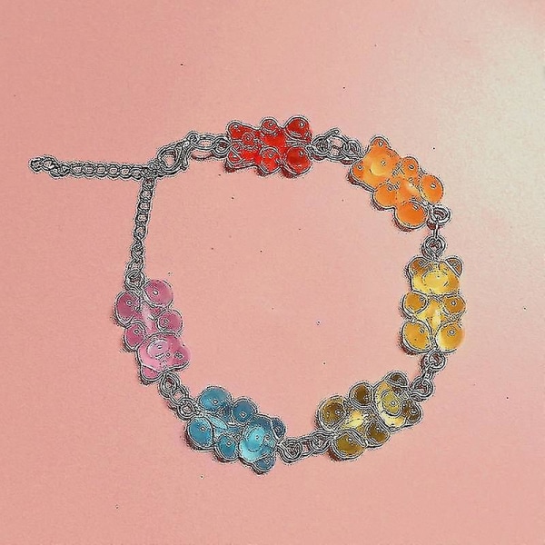 Colorful Bears Bracelet Inovative Gummy Bear Bracelet Multicolor Candy Color Pendant For_a_hf