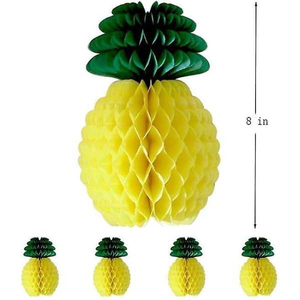 10 bitar ananas honeycomb festdekorationer silkespapper ananas centerpieces för att hänga bord Luau festtillbehör Favor (8 tum) Hai Party