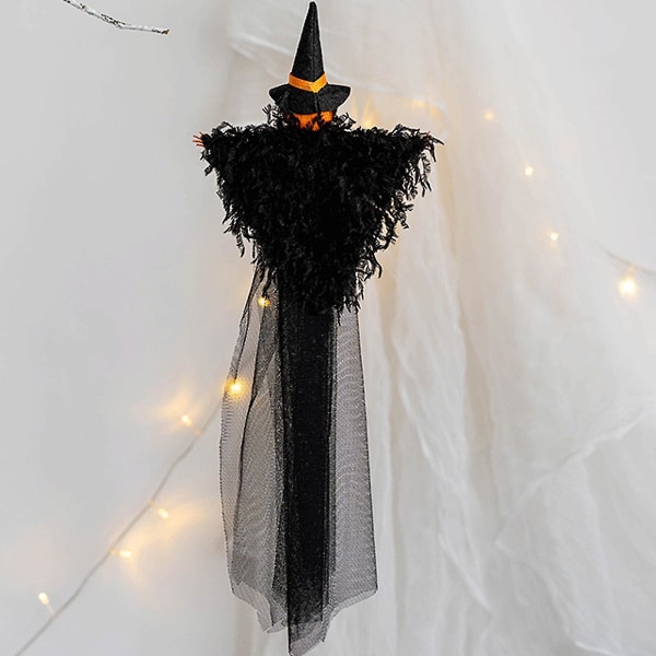 Gresskar Ghost Witch Black Cat Pendant 2stk Party Dcor Halloween hengende dekorasjoner