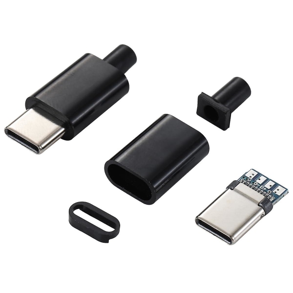 15 kpl USB 2.0 Type-c urosliitin kotelolla, 4-nastainen 6v 2a juotostyyppi lataamiseen ja tiedonsiirtoon
