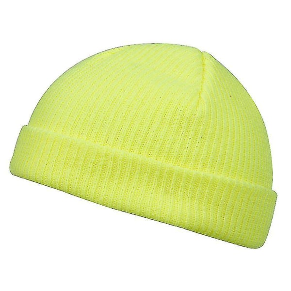 Mode Hip Hop Multifarvet Uld Hat Efterår Vinter Mænds og kvinders udendørs strikket varm hue Wild Sports Casual Caps Beanie Hatte (marineblå)
