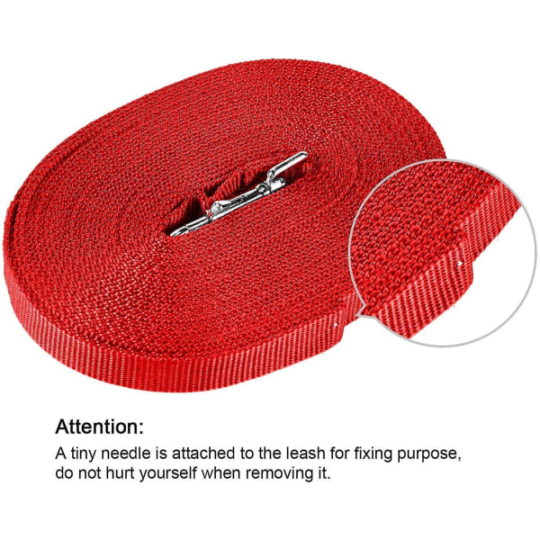 Hundträningskoppel (20 m röd) Långt handsfree nylon för hundar Katter Husdjursvandring Surrning Jogging