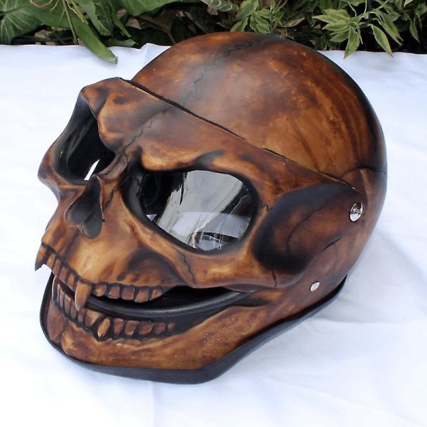 Necromancer Skull Mask med solbriller for kvinner Menn Halloween Cosplay rekvisitter (brun)