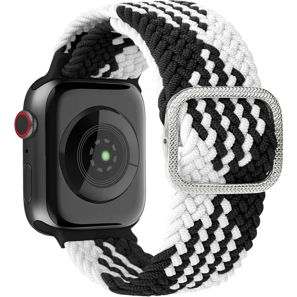 Stretchiga nylon som är kompatibla med Apple Watch 38 mm 40 mm 41 mm 42 mm 44 mm 45 mm, justerbara elastiska sportband för kvinnor och män för Iwatch Series