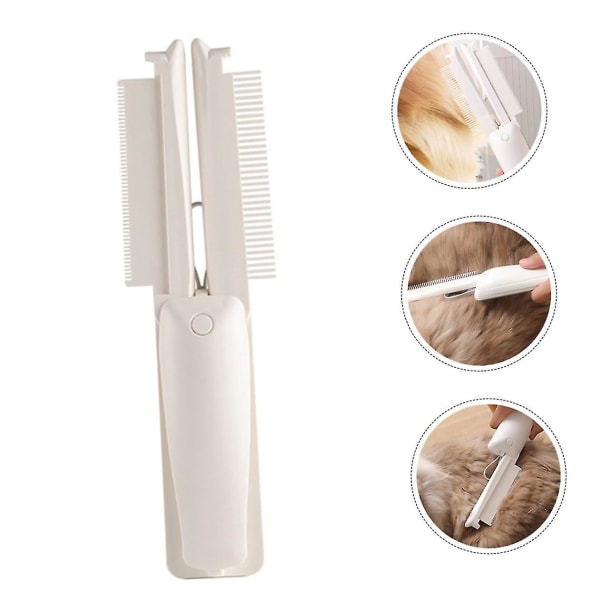 Pet Dog Brush, Foldable Cat Brush, Hair Remover Pet Brush for Long & Short Hair, Skin Friendly Grooming Cat Brush Dog Shedding Hair Brush（white）