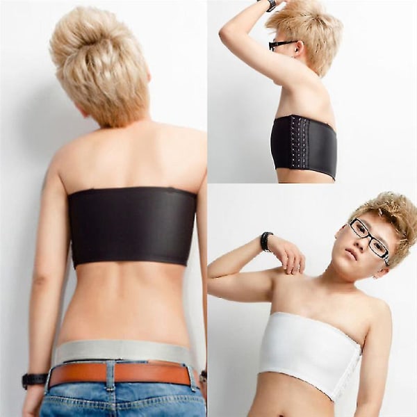 Women Hot Breathable Strapless Chest Breast Binder Trans Cosplay Black M