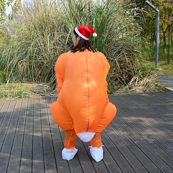 Uppblåsbar grillad kalkondräkt Halloween kyckling för vuxna Uppblåsbara julpyntmaskotkläder (utan hatt och )