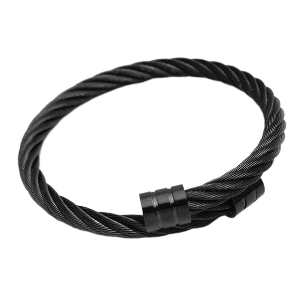 Titaniums ståltrådsarmbånd Personlig smykketilbehør for kvinner, menn (svart)