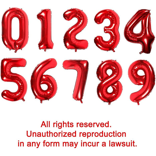Røde Tall 30 Ballonger, 40 Tommer Bursdagstall Ballong Festdekorasjoner Forbruksvarer Helium Folie Mylar Digitale Ballonger (Rød Tall 30)