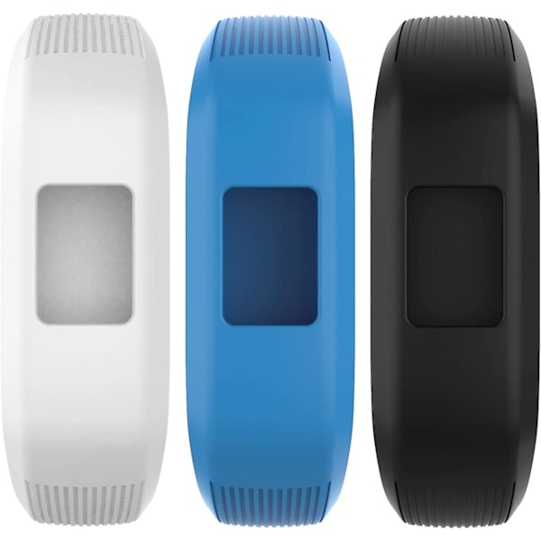 (3-pack) Band Kompatibel med Garmin Vivofit Jr, jr 2, 3 Band, All-in-one Silikon Stretchbar Ersättningsarmband för Barn Pojkar Flickor (ingen Tracker) - Bla