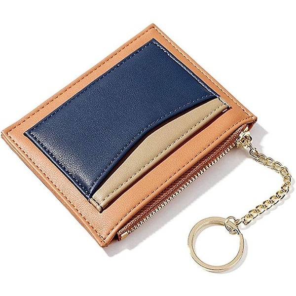 Mini Pu Stitching Wallet Key Multi-card Zipper Card Bag Multi-function Coin Purse