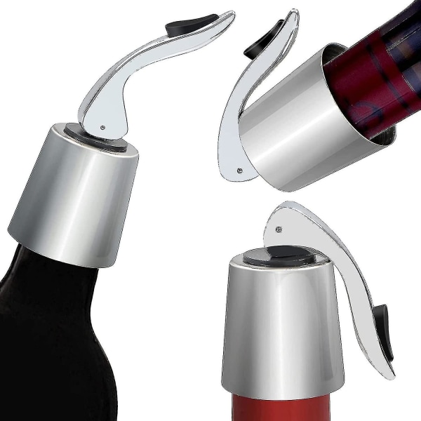 Stopper Reusable Less Steel Has Built-in Silic To Keep The